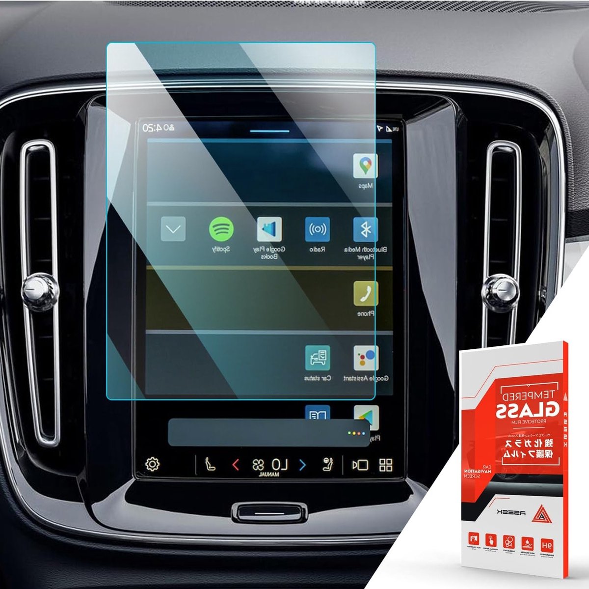 Hoogwaardige Tempered Glass Screen Protector voor Navigatie, Geschikt voor Volvo XC40 XC60 XC90 V60 V90 S90 S60 C40 2018-2024, Ideaal voor Bescherming en Schermhelderheid