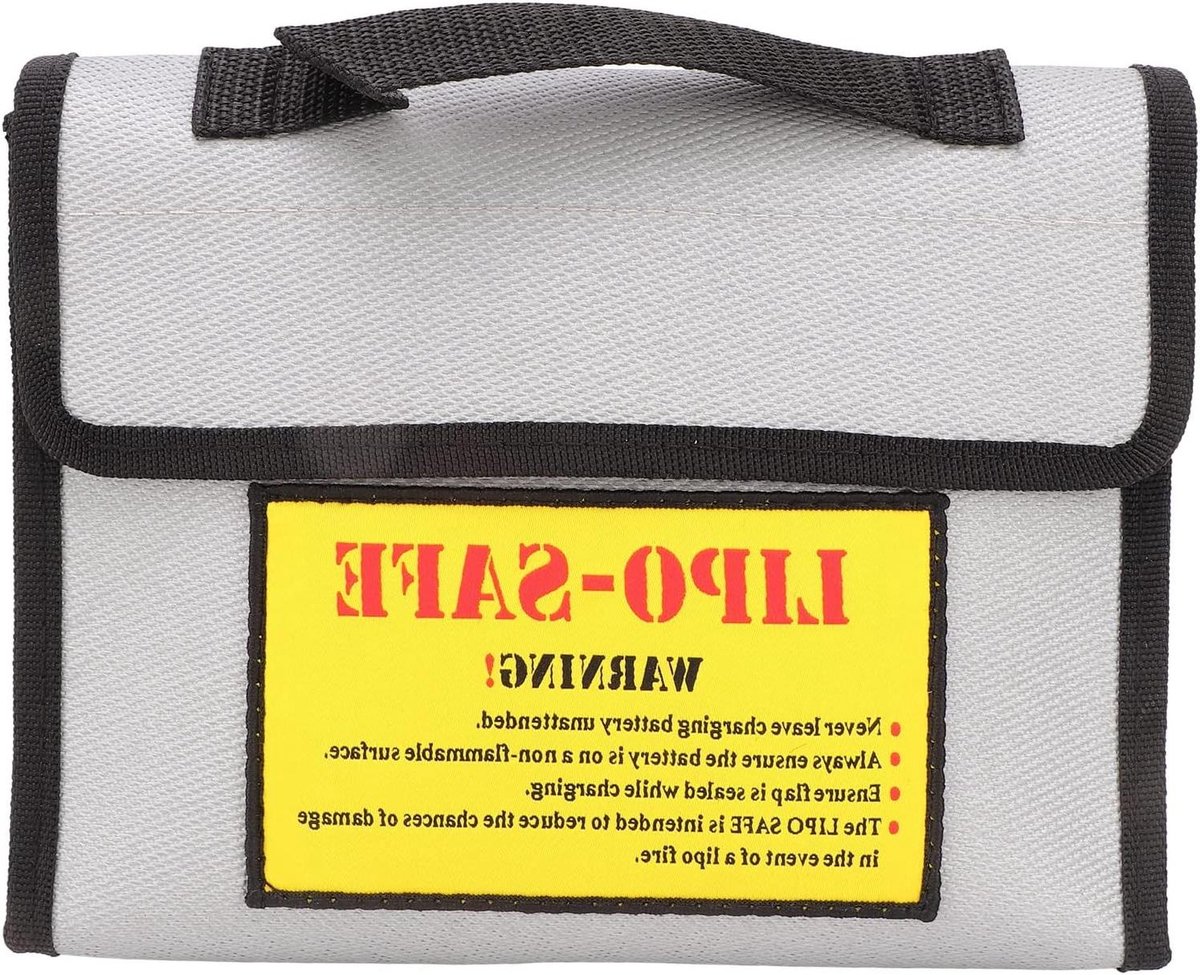 Batterij Veiligheidstas - Lipo Opbergbox - Veilig Opladen - Explosiebestendig Ontwerp - 23 x 21 x 3 cm - Grijs