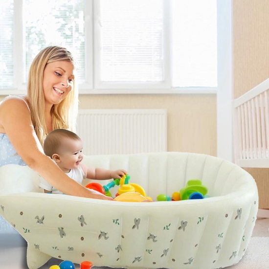 Baby Badje - Draagbaar Zwembadje - Veilig Baden - Verstelbare Ondersteuning - 90x55cm - Konijnenkop — afbeelding 5