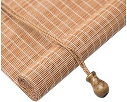 Bamboe Rolgordijn - Buitenjaloezie - Terras Afschermen - Weerbestendig Materiaal - 50-160 cm Breed - Naturel