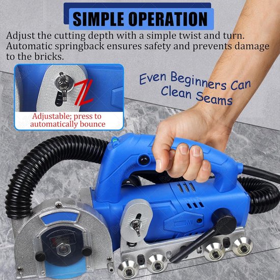 Elektrische Tegelreiniger - Voegenschoonmaker Grout Tool - Badkamer Keuken Reinigen - Krachtige 1200W Motor - 9000 RPM - Standaard — afbeelding 4