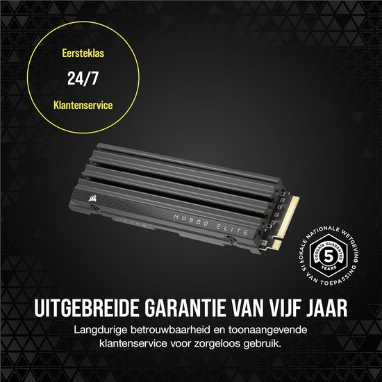 Interne SSD - NVMe SSD M.2 SSD - PC Snell Laden - PCIe Gen4 Interface - 2TB - Zwart — afbeelding 3