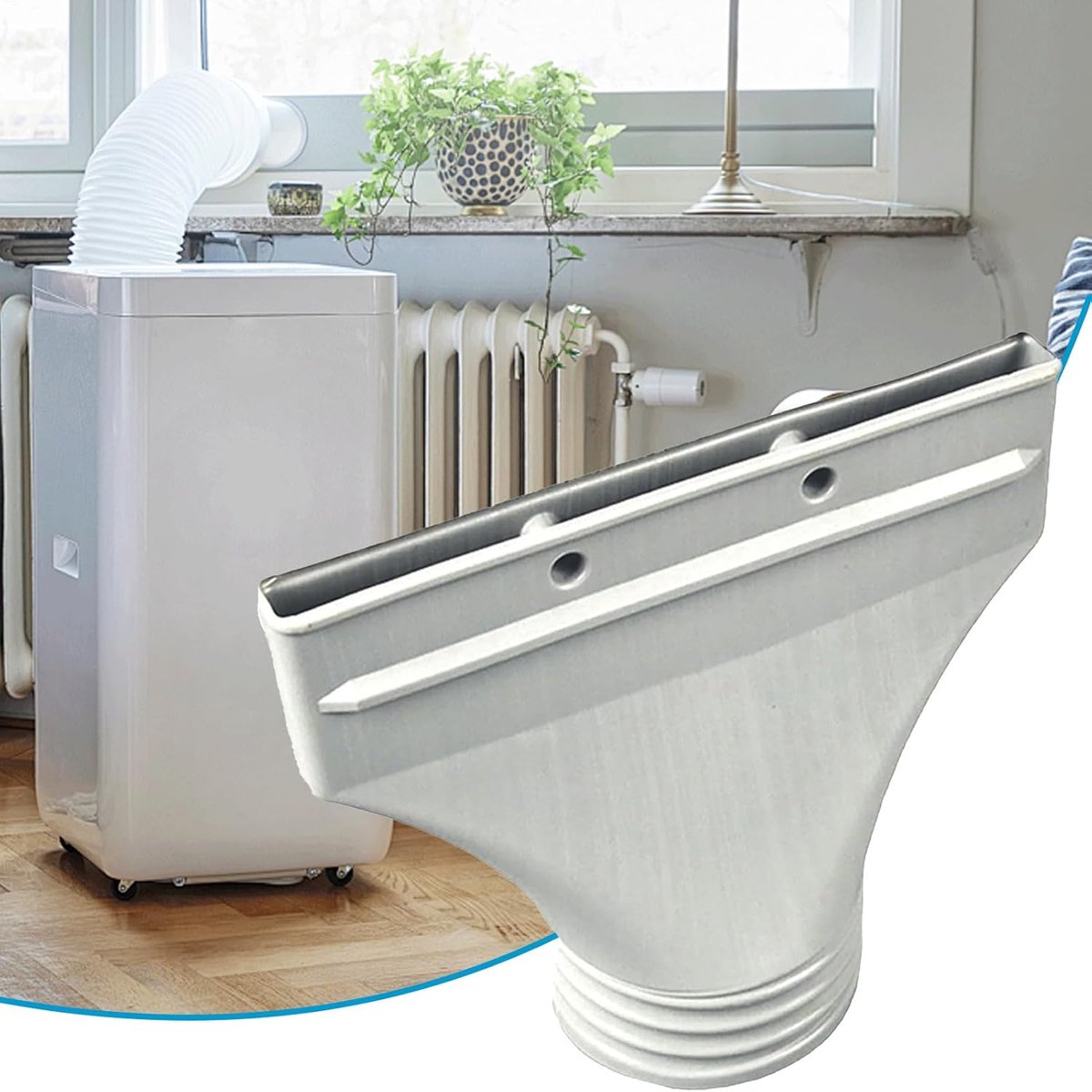 Platte slangkoppeling - 25x22x10 cm - draagbare airconditioning slangconnector - Airconditioning Afvoerslang Adapter Plat - Accessoires Geschikt Voor Mobiele - binnen / buiten - Mobiele Airco Afvoer Mondstuk Adapter