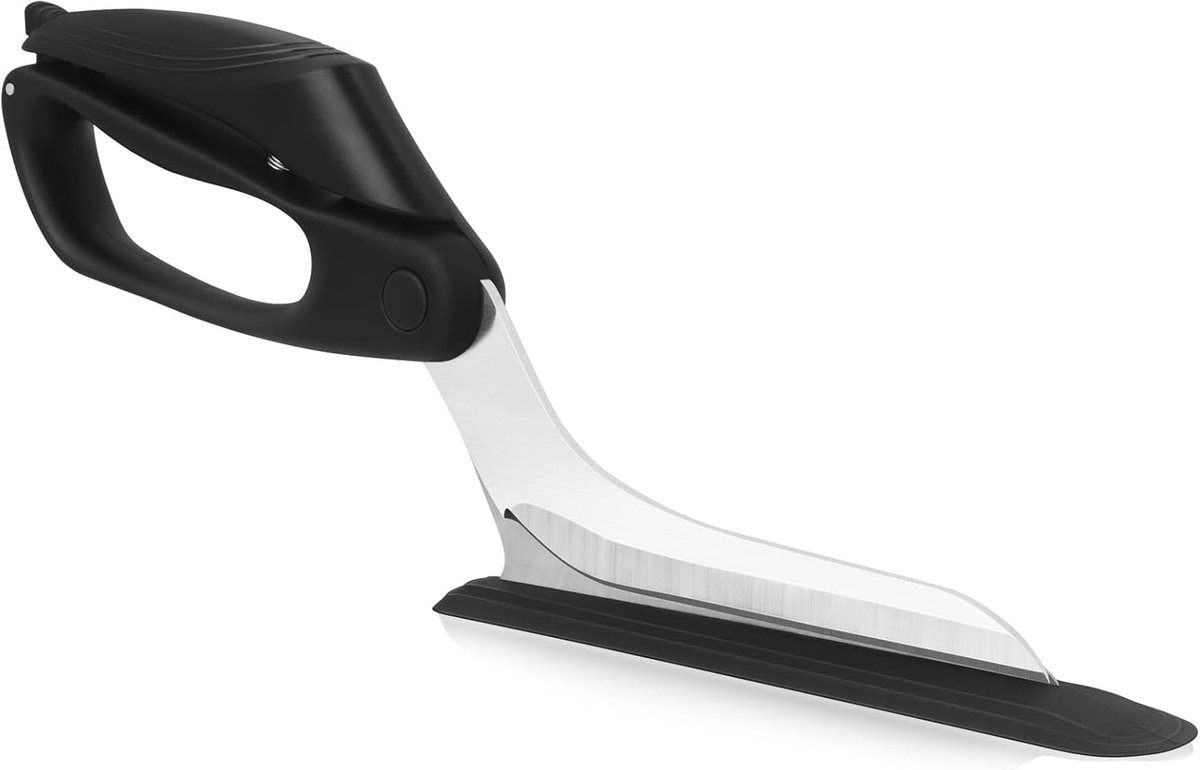Pizzaschaar met Geïntegreerde Pizzaheffer - RVS - Scherpe Bladen met Terugtrekveer - Veiligheidslock - Voor de Moderne Keuken