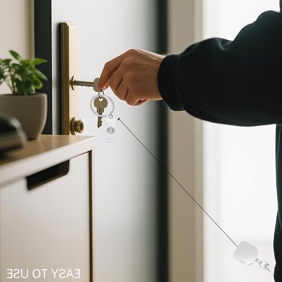 Set van 4 Uittrekbare Badge Reel met Robuuste Carabiner Sleutelhanger en Ceintuurlus - Ideaal voor ID Kaarten, Sleutels en Werkgebruik — afbeelding 4
