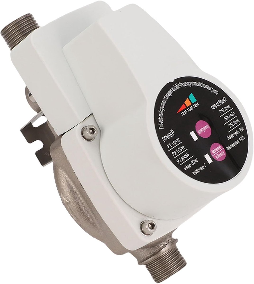 Waterdrukverhoger Pomp - Douche Booster - Verbeteren Waterdruk - 3 Snelheden Instelbaar - 100W 200W - Zwart