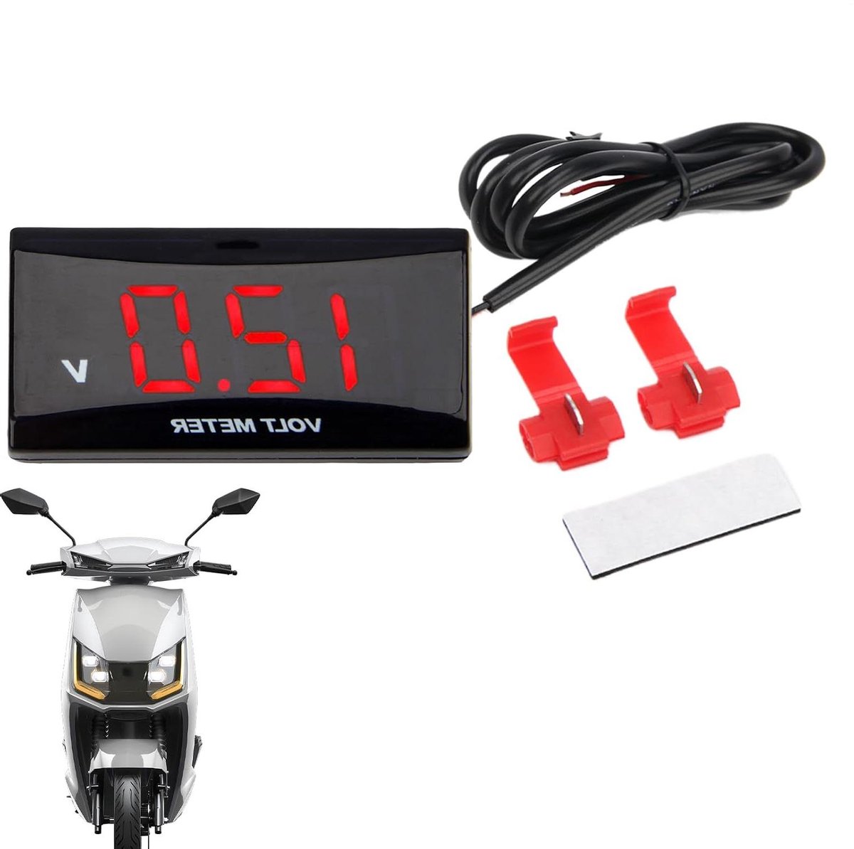Spanningsmeter LCD - Accu Monitor - Voertuig Controle - Nachtverlichting - 0-20V - Rood