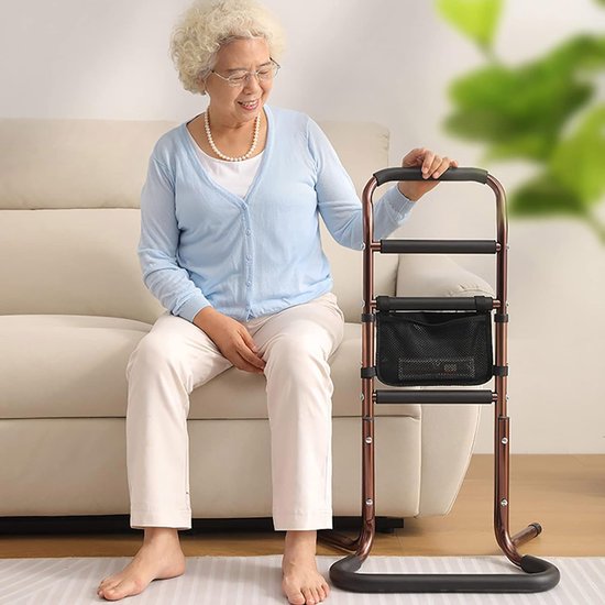 Stoel opstahulp - Sta-hulp - Ondersteuning bij opstaan - Veilige kantelbestendige basis - Max 136 kg - Zwart — afbeelding 4