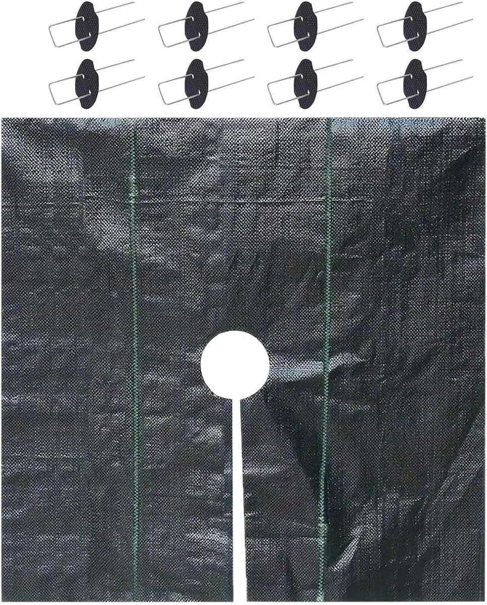 Landschapsstof Bodembedekker - Tuindoek Grondzeil - Onkruid Vrij Houden - Met Grondnagels - 120x120cm - Zwart