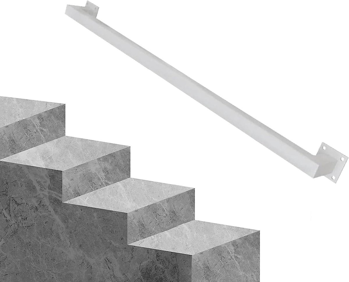 Trapleuning Set - Wandsteun - Extra Veiligheid - Binnen en Buiten - 300 cm - Wit