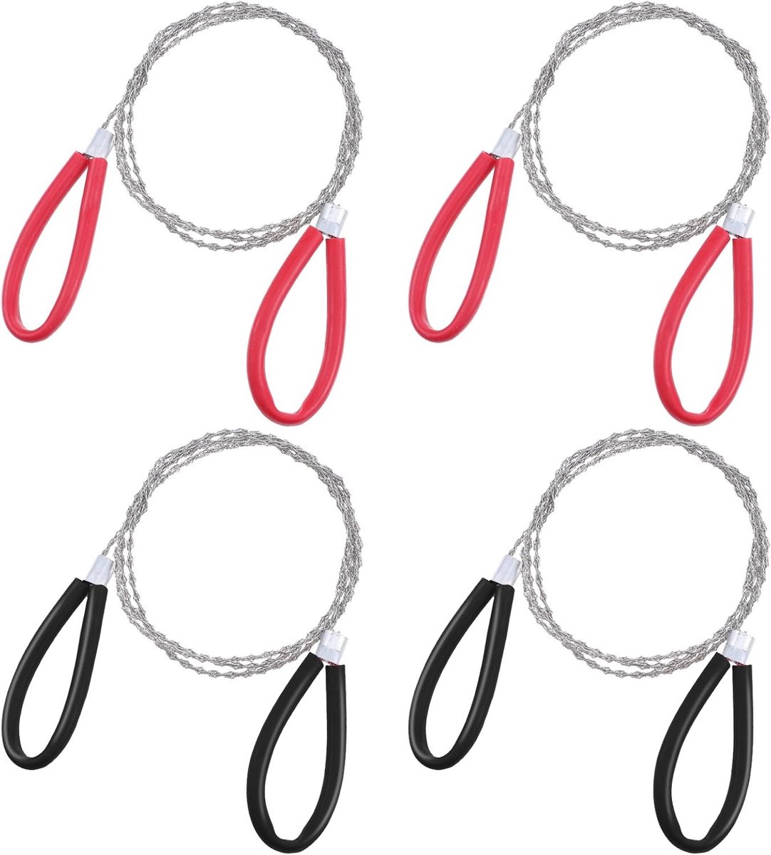 4-delige 80 cm RVS Draadzaag Set, Handzaag voor Houtbewerking, Compacte Camping Gereedschappen, Ideaal voor Tuinieren en Outdoor Activiteiten