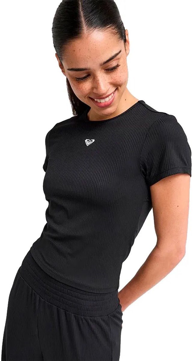 Roxy Rise&vibe Korte Mouw Top XS Vrouw Antraciet