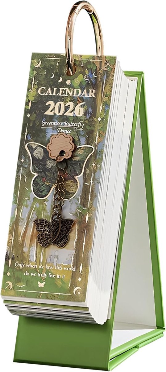 Bureaukalender - 2026 Planner - Thuis Organiseren - Vintage Olieverf Design - 18 x 8 x 6 cm - Meerdere Kleuren