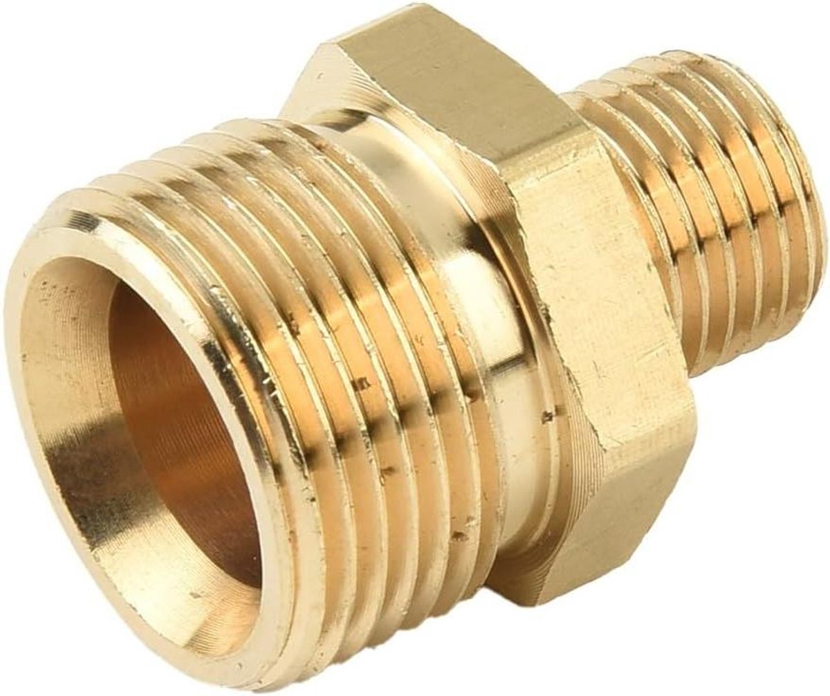 Hogedruk Adapter - Slang Koppeling - Tuin Onderhoud - Messing Constructie - M22 14mm naar 15mm - Messing