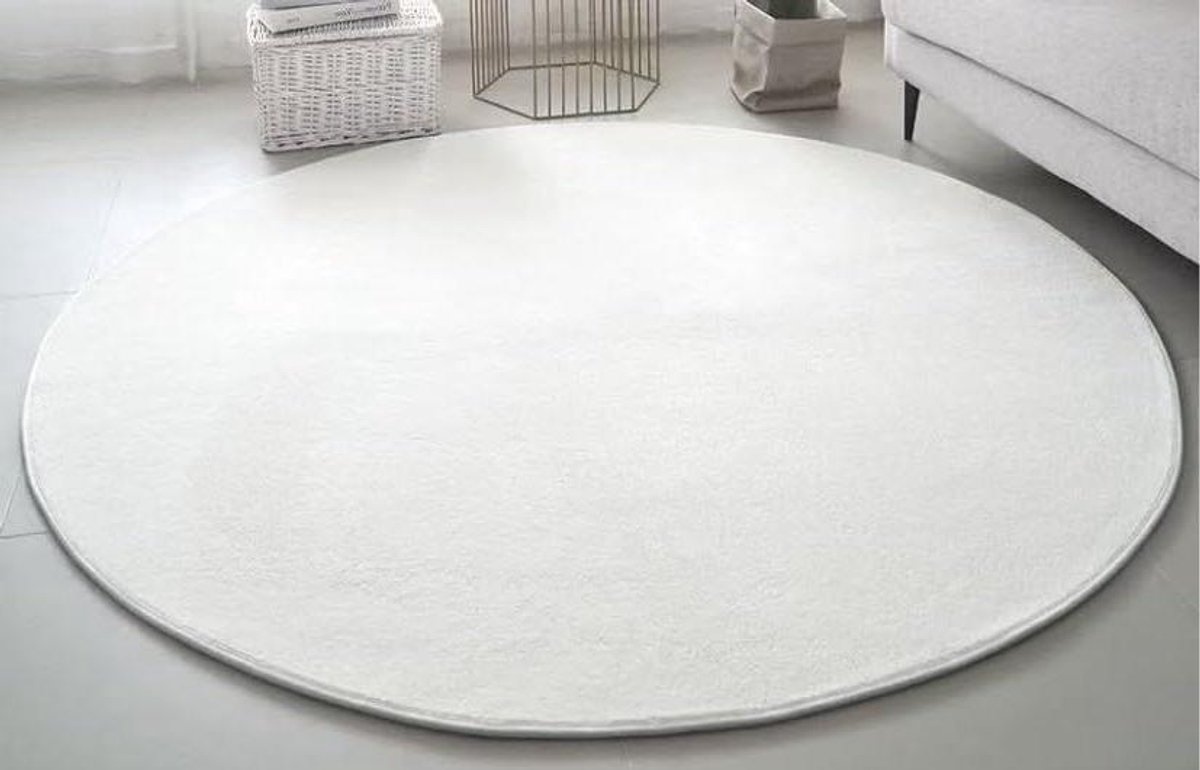 Rond Tapijt - Vloerkleed Vloerbedekking - Woonkamer Decoratie - Antislip Rug - 120 cm - Wi