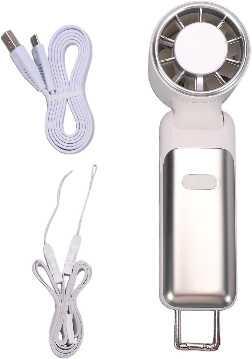 Draagbare Ventilator - Persoonlijke Koeler - Persoonlijke Verkoeling - IJskoeling Technologie - 4000mAh Batterij - Wit