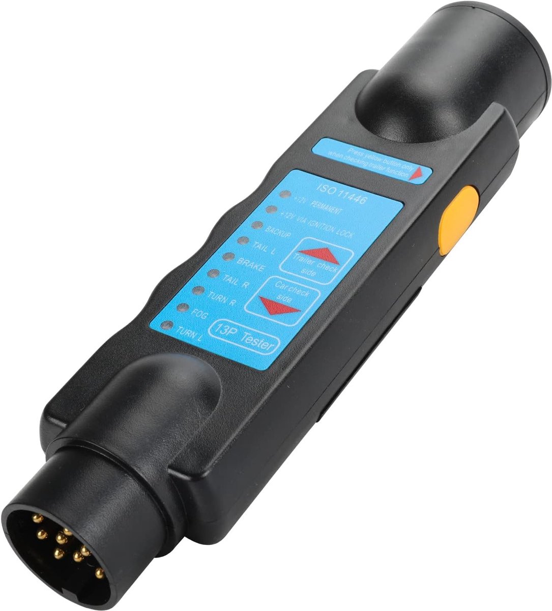 SnelShoppen - Trailer Tester 13-Pin - Diagnostische Aansluiting voor Aanhanger - Plug & Play - 12V - Duurzaam ABS + Koper - Zwart