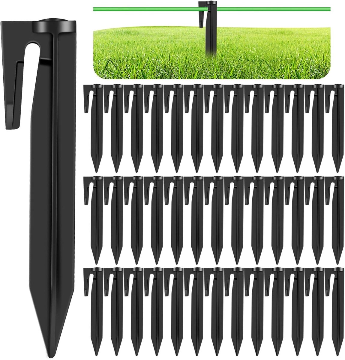 SnelShoppen - Pack van 200 Robotic Lawnmower Pegs, Grondankers voor Robotmaaiers, Sterke PP Haringen, Grondpinnen voor Tent Camping en Tuin, Ideaal vo