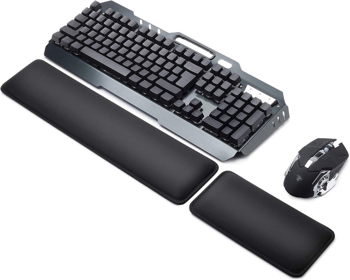 Thijox - Polssteun Toetsenbord en Muis - Comfortabele en Zachte Muismat en Toetsenbordsteun - Ideaal voor Gamers en Kantoorgebruik - Ergonomisch Ontwe
