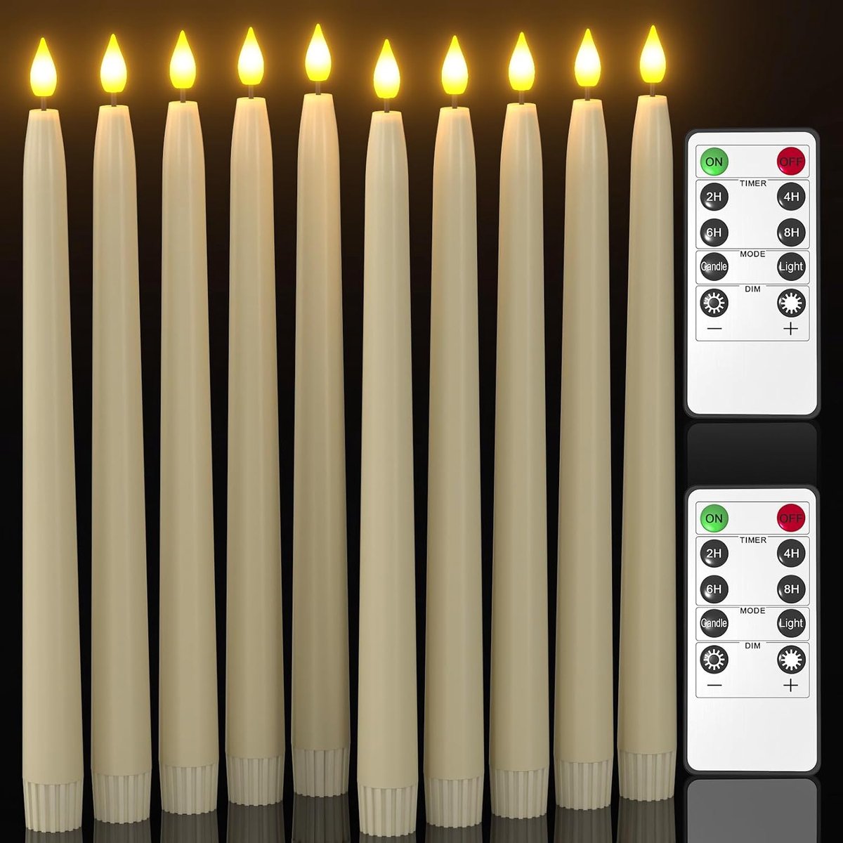 SnelShoppen - 10x LED Kaarsen met Afstandsbediening, Batterij Aangedreven, Vlamloze Neppareren voor Halloween, Kerst en Thuisdecoratie