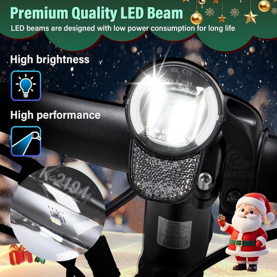 Led-fietslamp 60 lux met StVZO-goedkeuring en reflector voor e-bikes — afbeelding 2