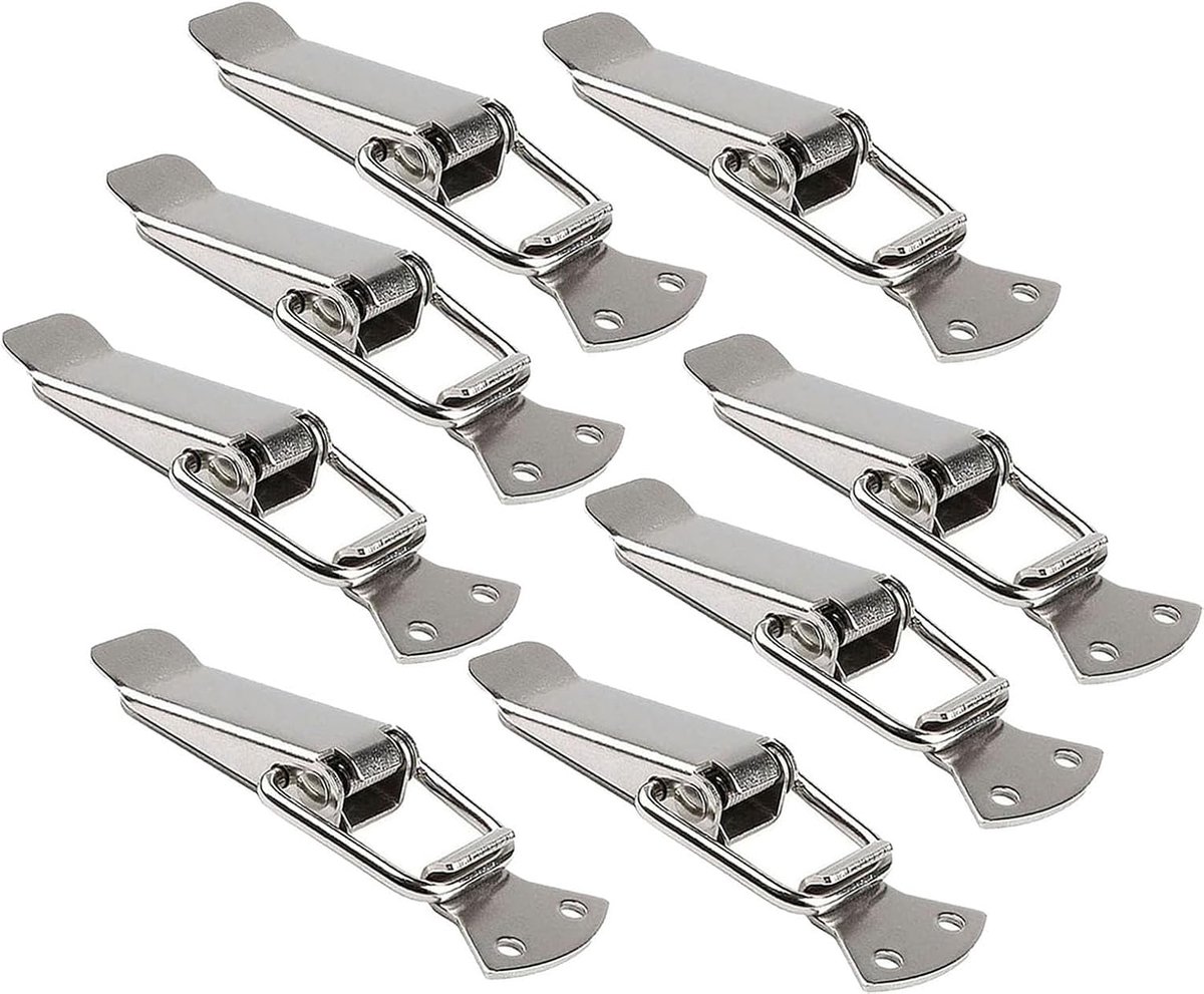 SnelShoppen - RVS Spanklem met Schroeven, 56mm Sluitclip, Veerlock, Klem Klem, Doos Klem, Dekselvergrendeling voor Gereedschapskist, Lade, Kast (8, 56