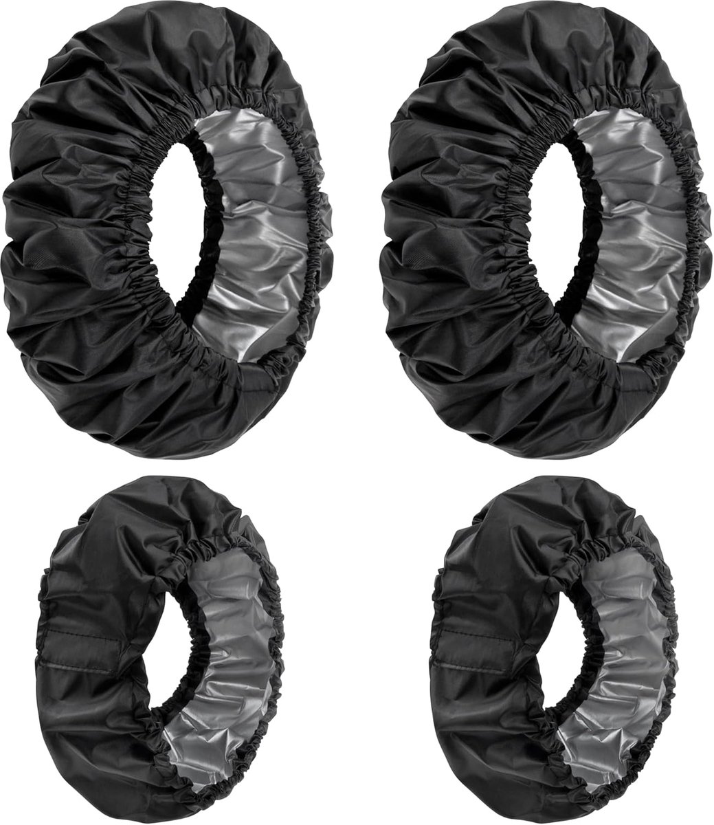 SnelShoppen - Baby Wheel Cover Set - Waterdichte Wielenhoes voor Kinderwagens - 4 Stuks - Zwart - Geschikt voor Wielen 25-36 cm - Houdt Je Huis Schoon