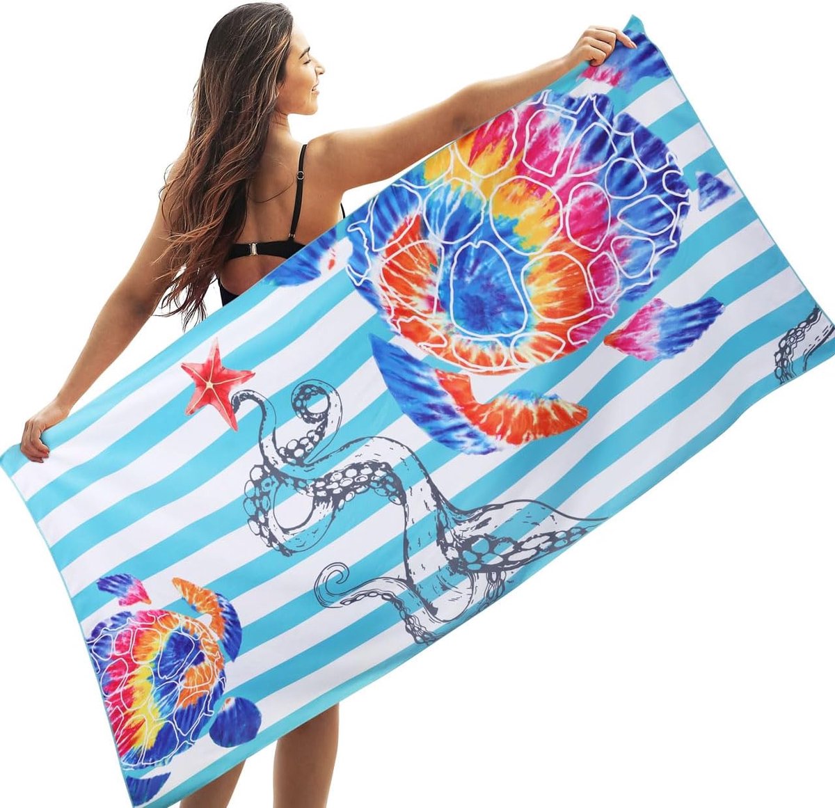 Thijox - Snel Drogend Strandlaken Microvezel 180x90cm Lichtgewicht Zandvrij Handdoek voor Dames en Heren - Ideaal voor Vakantie, Zwemmen, Kamperen - I