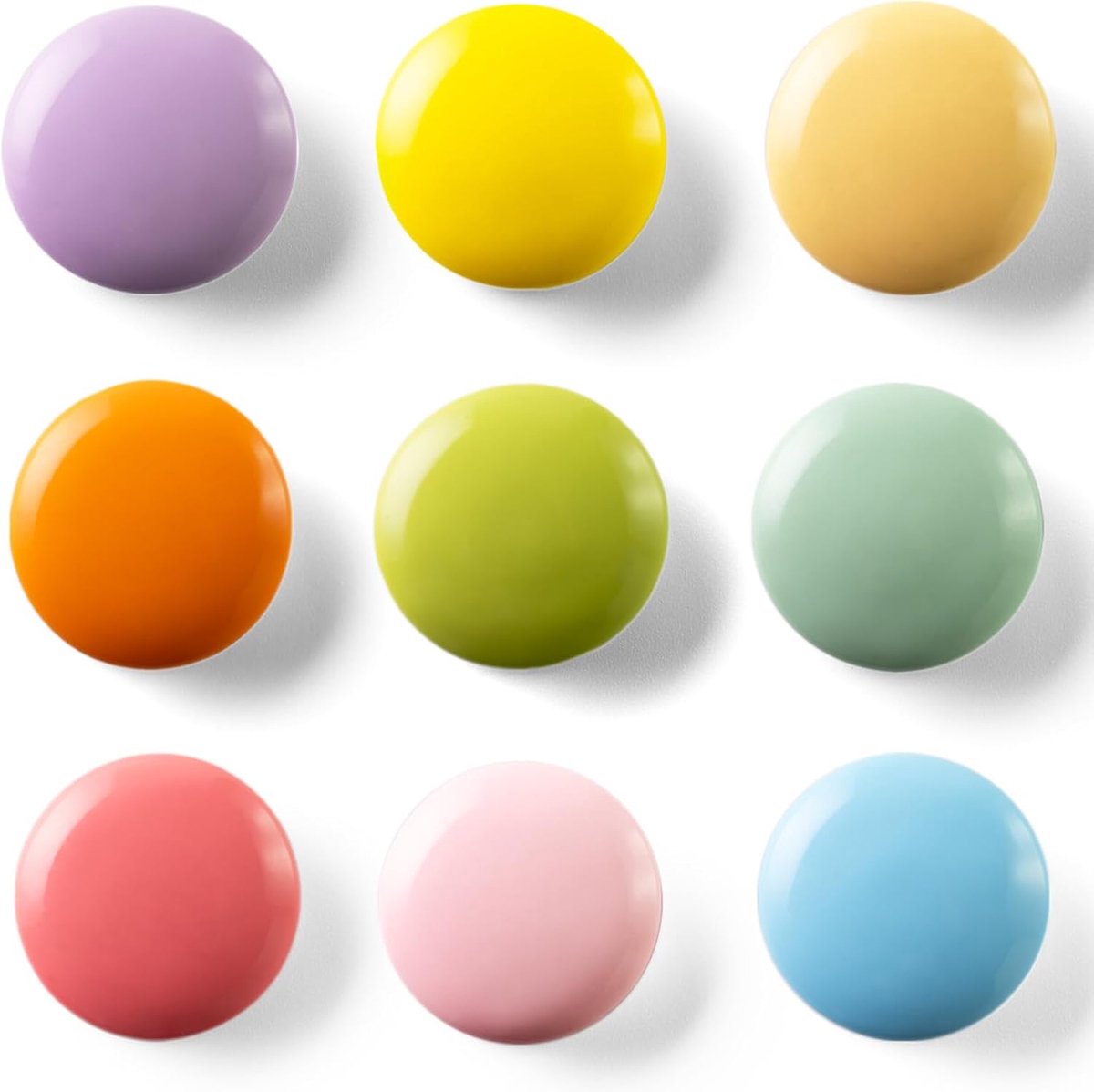 SnelShoppen - 16/9 Magneten - Sterke Decoratieve Magneten voor Koelkast, Whiteboard, Lockers - Kleurvolle Magnetische Stickers (9 Kleuren, Multipack)