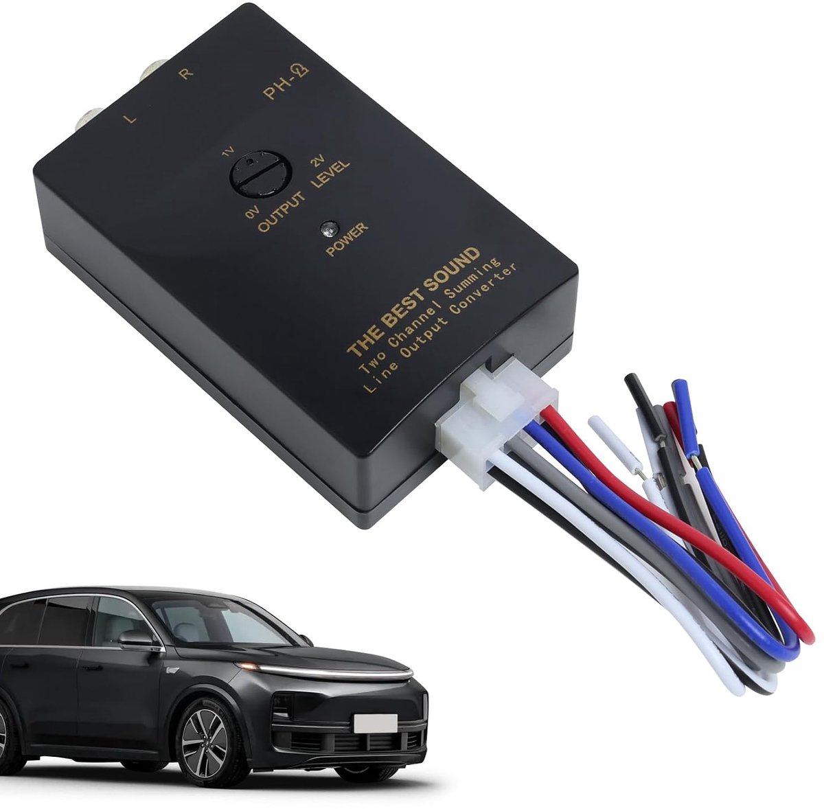 2-Kanaals Audio Line Output Converter met Instelbare Spanning voor Auto Subwoofer