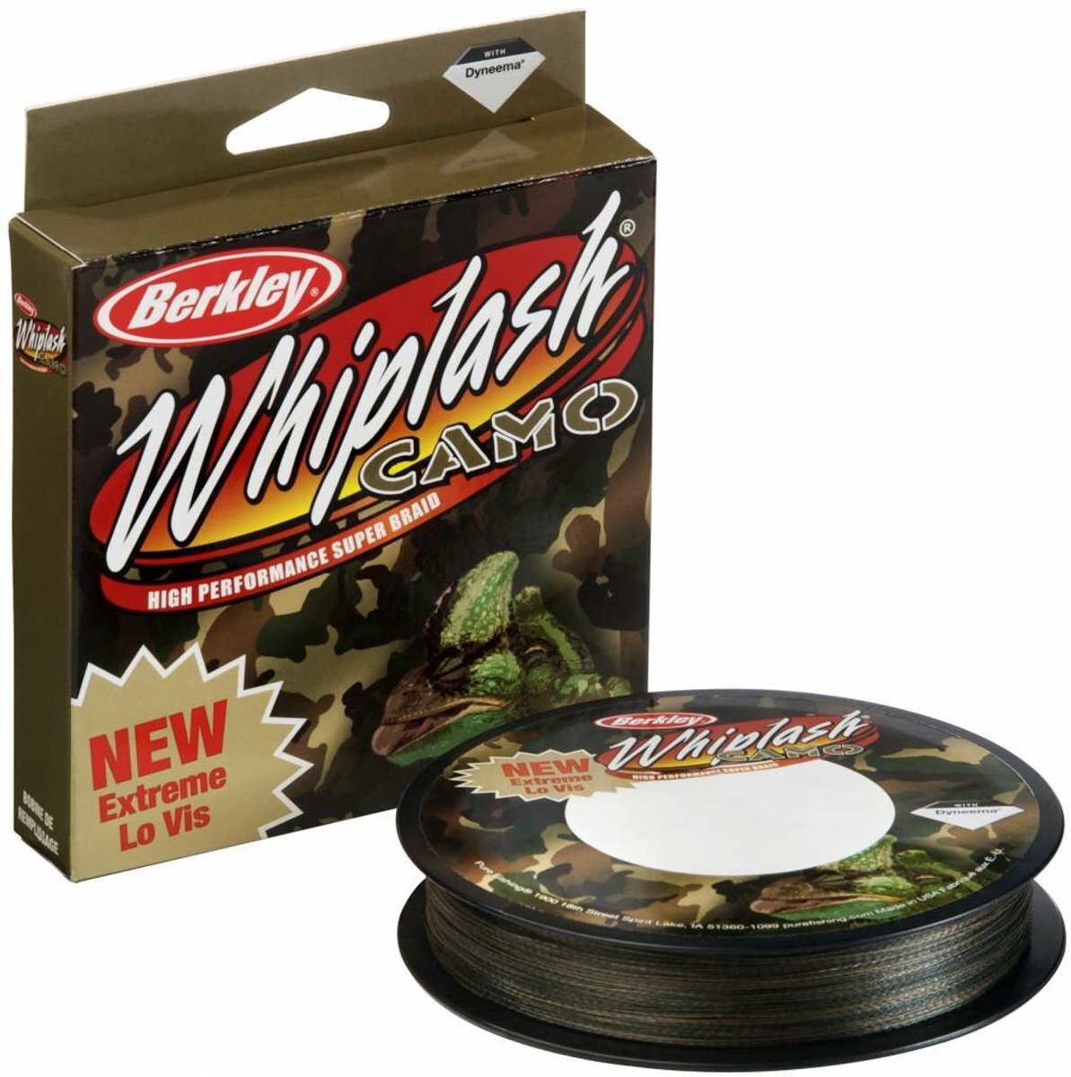 Berkley Whiplash Camo - Gevlochten Lijn - Dyneena Vislijn - Visdraad - 0,12mm 16,70kg 110m