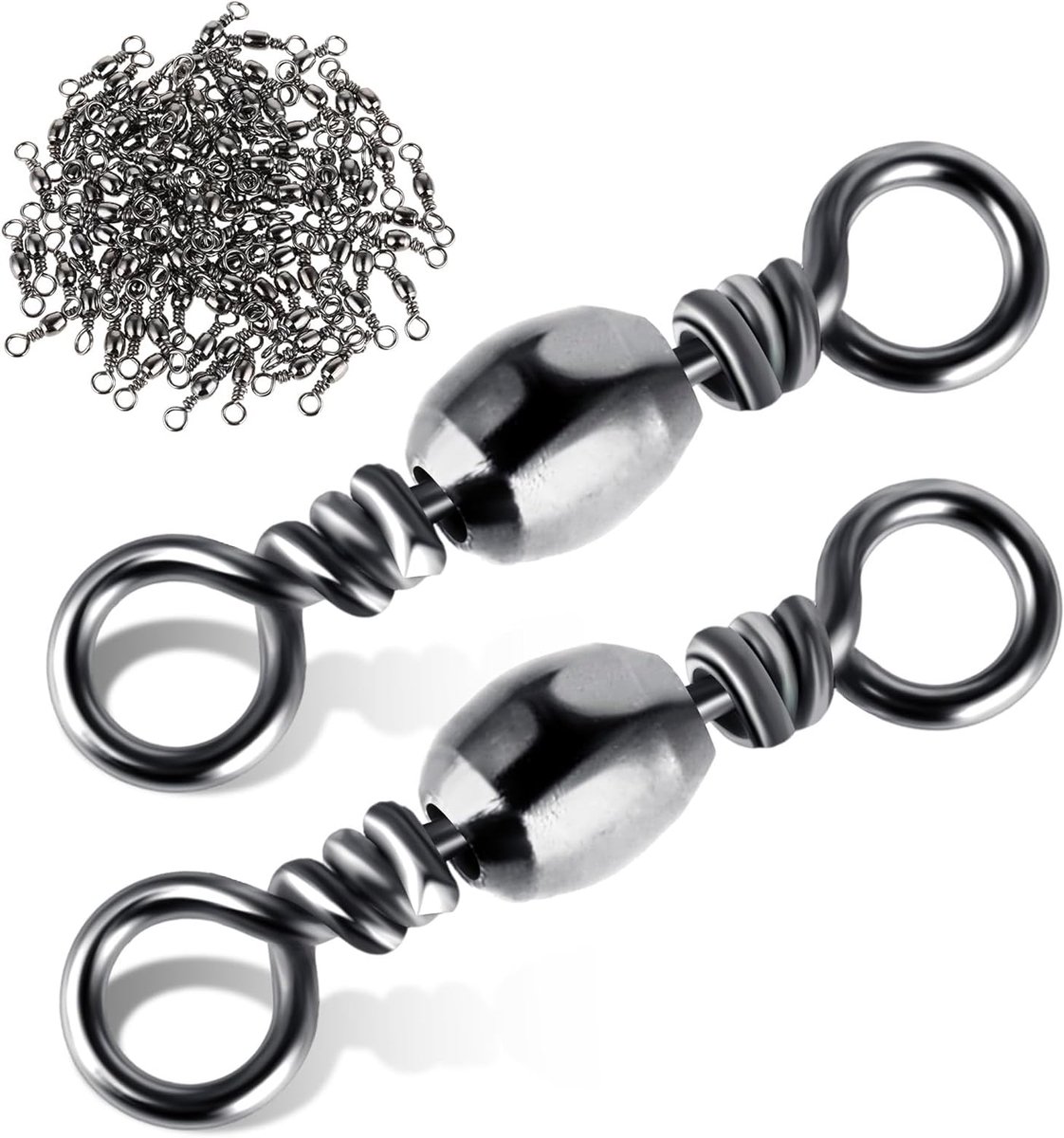 SnelShoppen - 100 Stuks Vissers Rol Swivels - Hoge Sterkte Carbon Staal Vissershaak Verbinding Swivels - Perfect voor Zoetwatervissen Accessoires