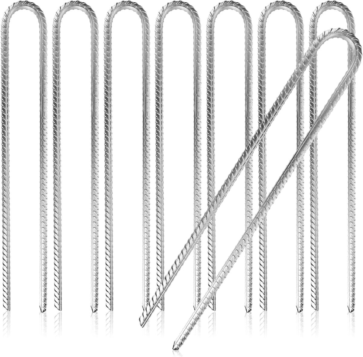 SnelShoppen - 8 x XL Grondankers U-vorm 40 cm - Stalen Grondankers voor Tent, Gazebo, Trampoline - Galvaniseerd, Sterk en Duurzaam, Ideaal voor Campin