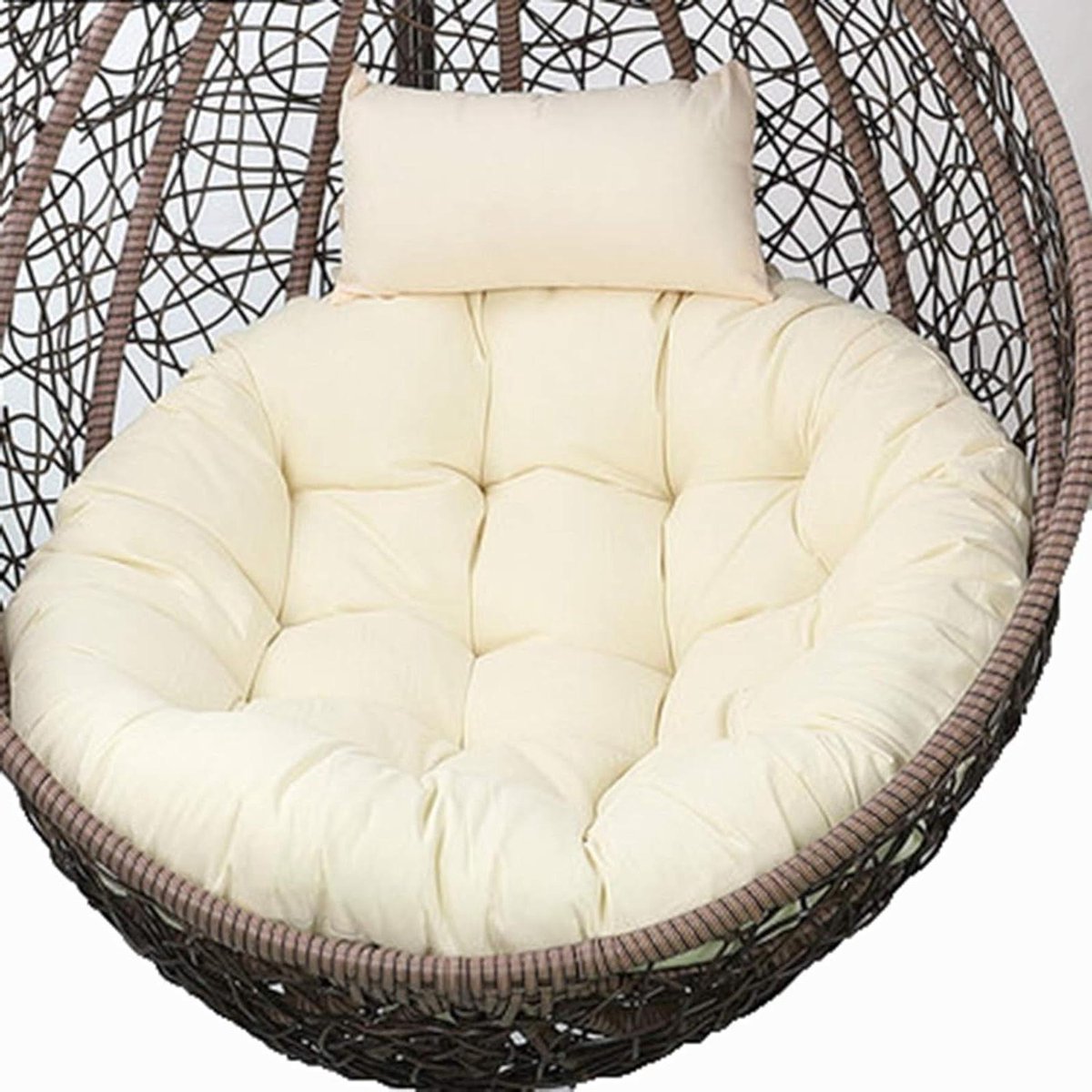 Hangkussen - Stoelkussen - Buiten Ontspannen - Extra Dikke Vulling - 120 cm Diameter - Beige