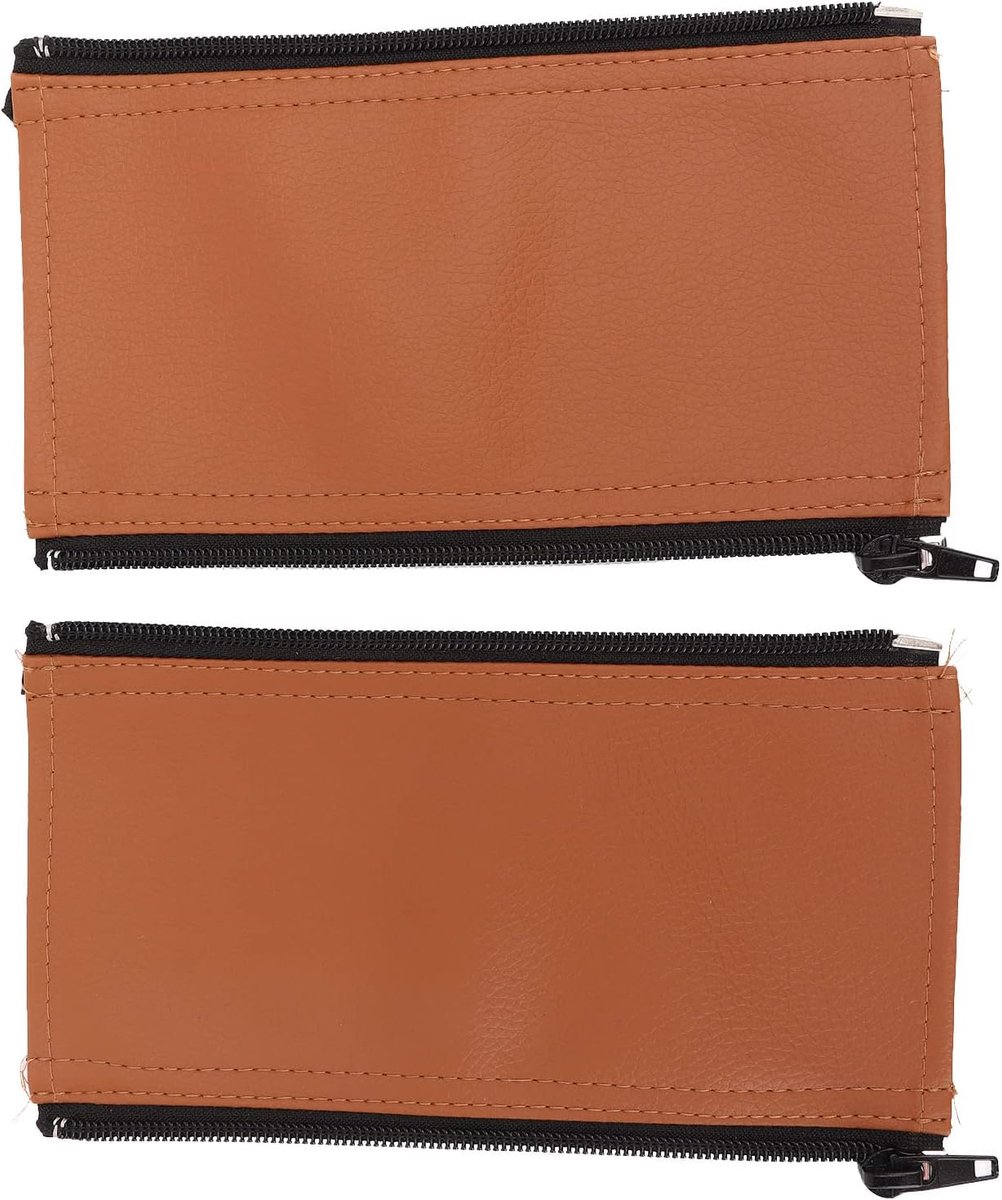 SnelShoppen - Baby Kinderwagen Handgreep Bescherming - Afneembaar 2-Delige Set Zacht aanraakmateriaal - Bruin - Eenvoudig te Reinigen - Perfect voor D
