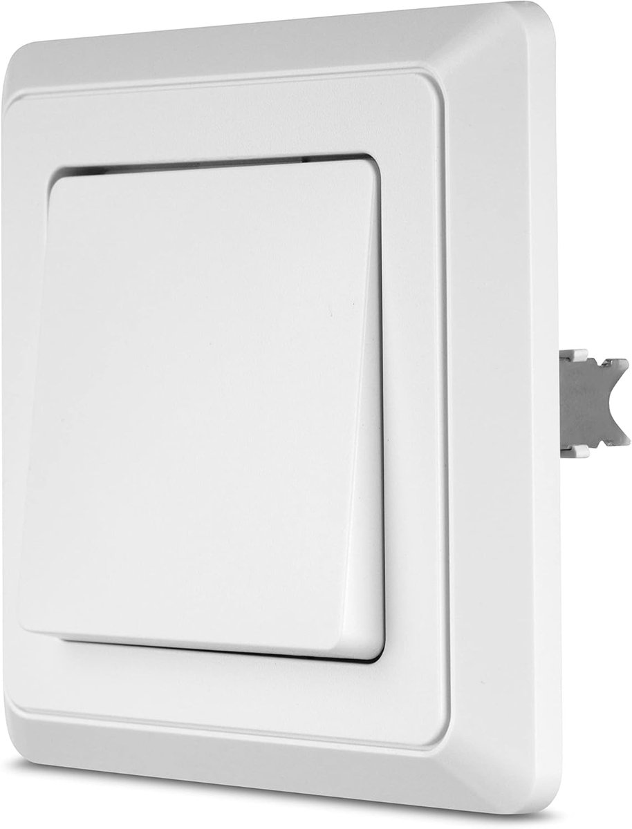 SnelShoppen - PrimaLuxe Lichtschakelaar - Opbouw, Wisselschakelaar, Wit, 10A, 230V - Voor Binnengebruik, Modern Design