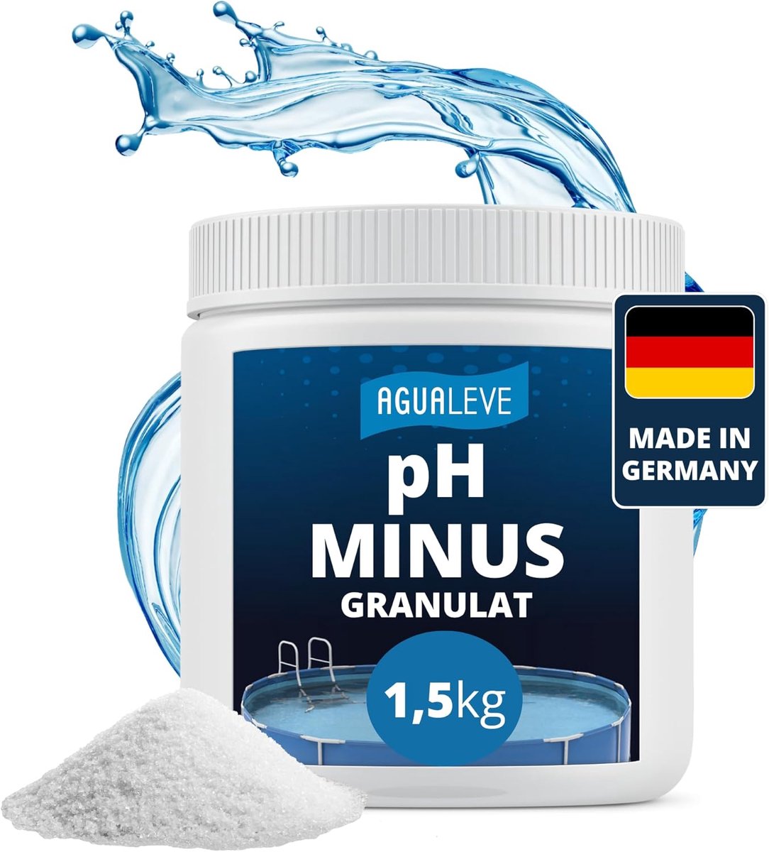 SnelShoppen - pH Minus Granules 1.5 kg - Verlaagt pH Waarde Precisie - Ideaal voor Zwembaden, Opzetzwembaden, Whirlpools - Made in Duitsland