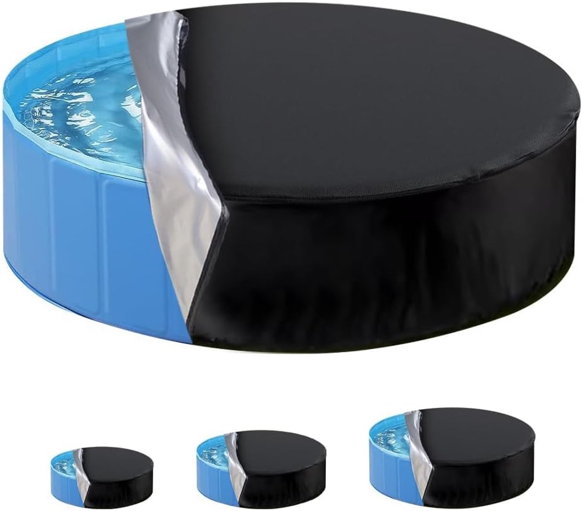 SnelShoppen - 80 x 30 cm Hondenbad Cover met Trekkoord, Waterdichte en Stofdichte Zwembadbedekking, Ronde Cover voor Tanks, Boven Grond Zwembaden en T