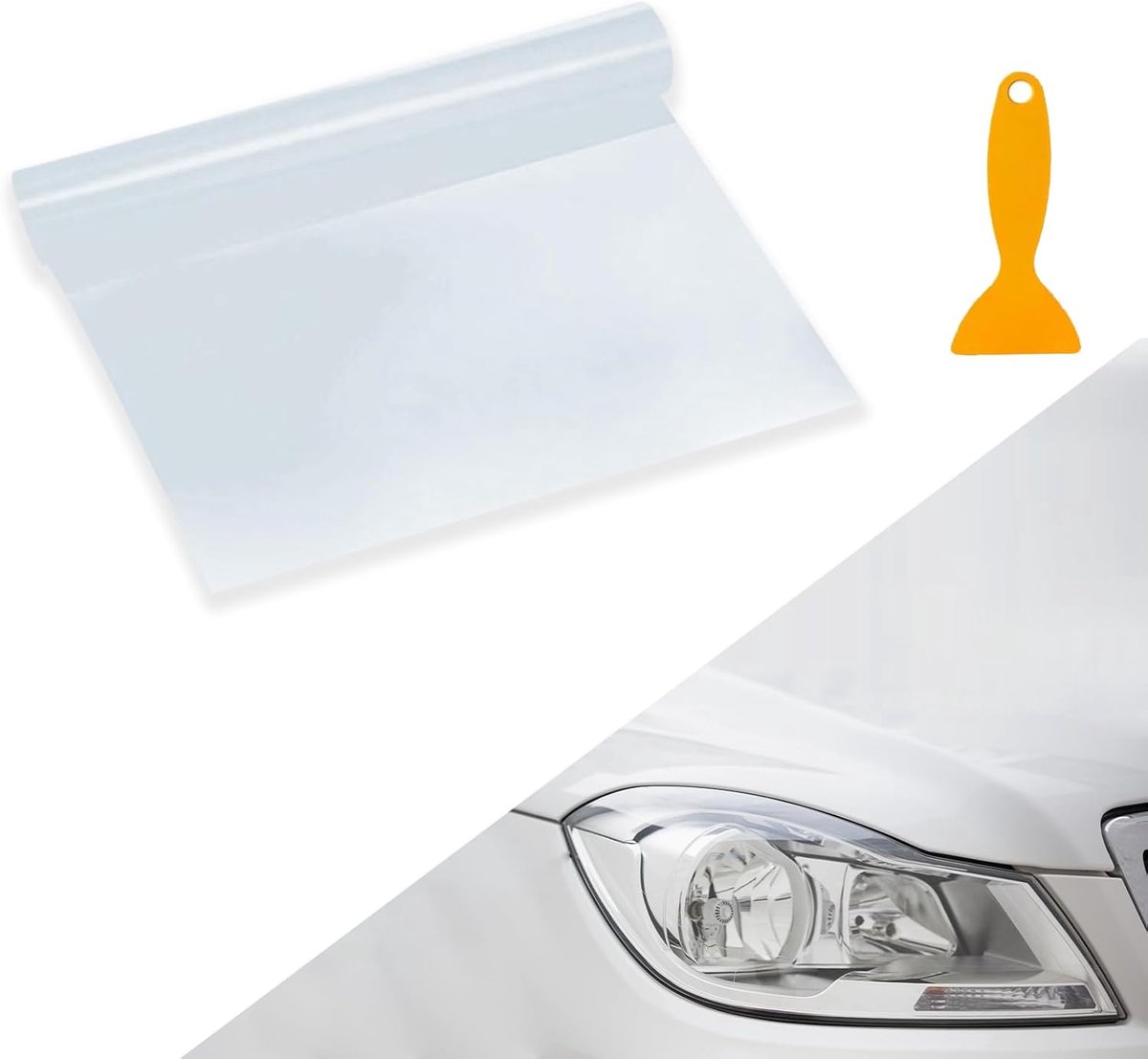 Thijox - Getinte Folie Voor Auto - Ruitgetinte Folie, Kleurverandering Koplampen & Mistlampen, 30x120 cm, Polyester, Zwart/Rood/Groen/Blauw/Transparan