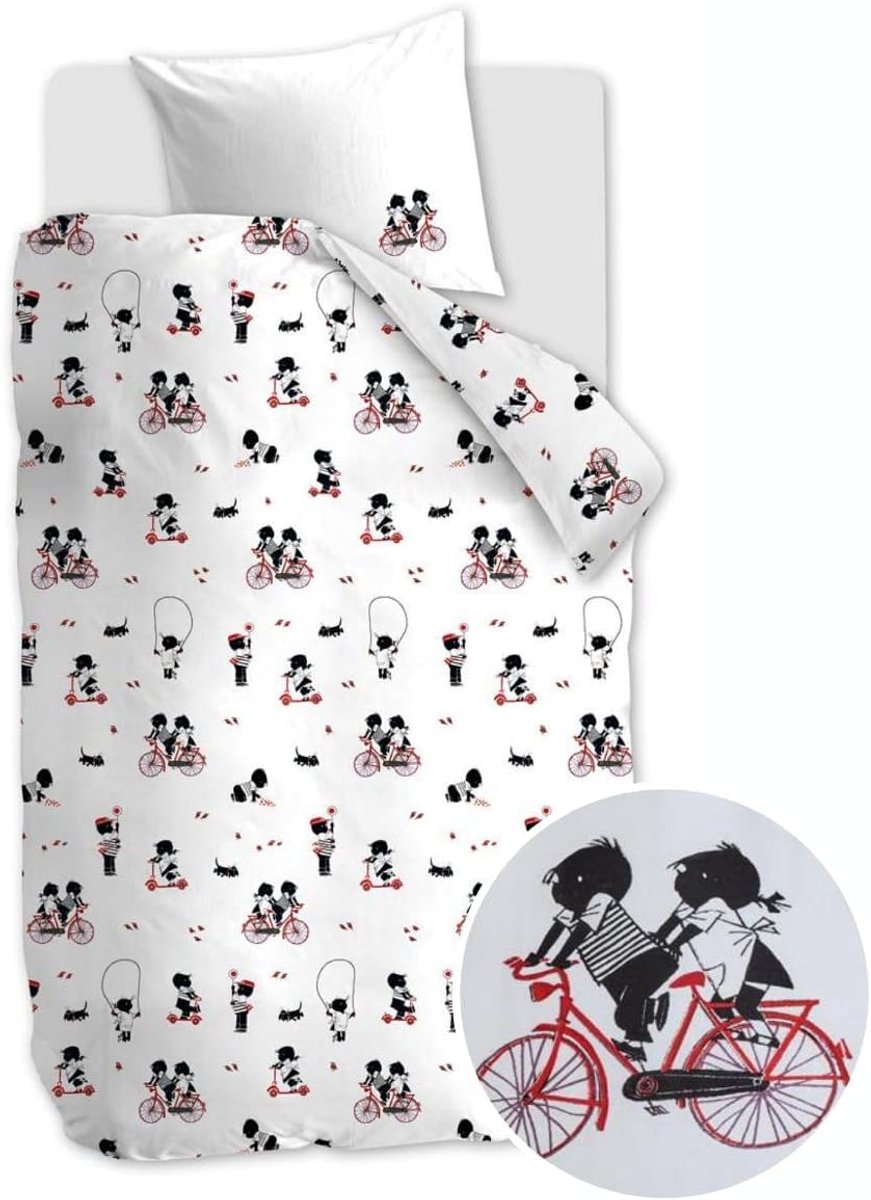 SnelShoppen - Duvet Cover Eenpersoons Dekbedovertrek Kinderbed Katoen Wit 140x200 cm - Ideaal voor Kinderen, Speelkamer en Slaapkamer