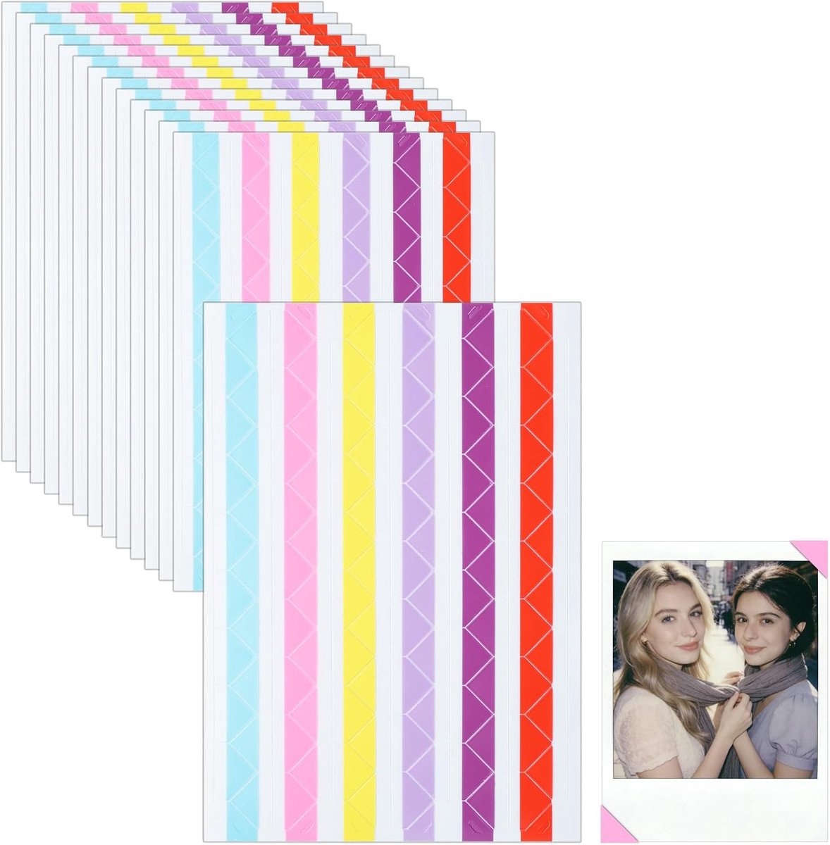 SnelShoppen - 1428 Stuks Zelfklevende Fotohoeken voor DIY Creaties, Scrapbook, Foto-albums, Dagboeken - Premium PVC, 14 Vellen, Sterke Hechting