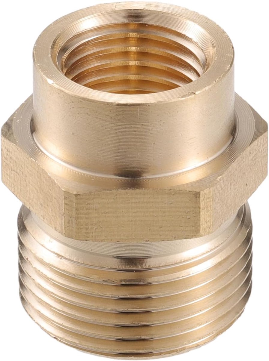 SnelShoppen - High Pressure Washer Connector M14x1.5 naar 14mm M22X1.5 Adapter - Universele Slangkoppeling - Messing, Duurzaam, 27x24.5mm, Voor Hogedr