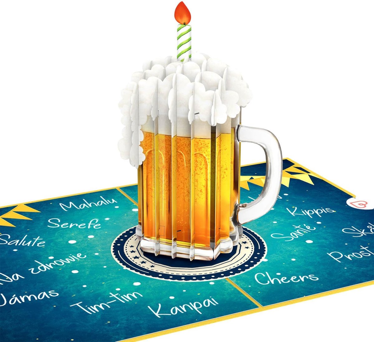 SnelShoppen - Pop-up Verjaardagskaart met 3D Bier voor Mannen - Hilarische Verjaardagskaart voor Echtgenoot, Vader, Broer en Vriend - Perfecte Pub Cad
