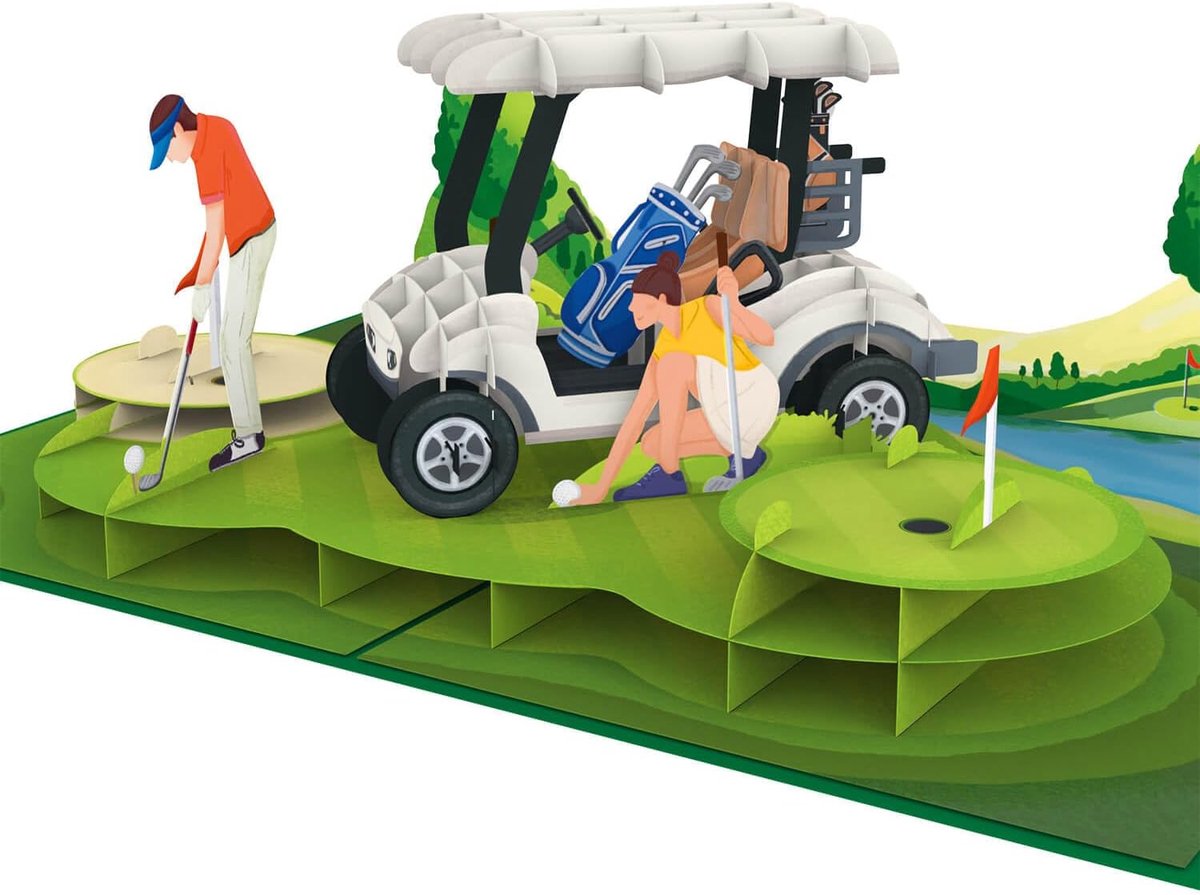 SnelShoppen - Papercrush Golf Pop-up Kaart - 3D Verjaardagskaart voor Golfer, Golf Cadeau, Geld Cadeaubon, Grappig Golf Geschenk voor Mannen en Vrouwe