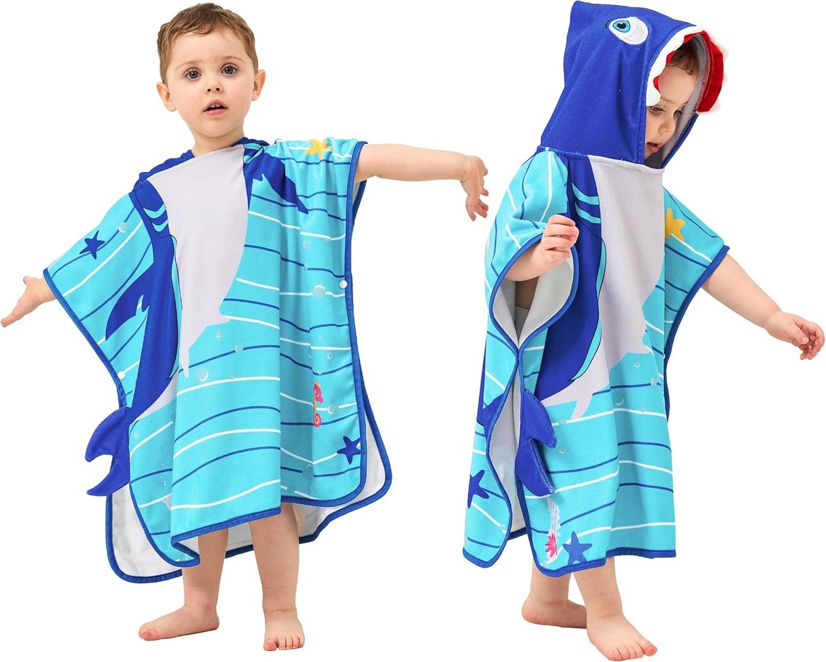 SnelShoppen - Kids Hooded Towel, Roze Eenhoorn Poncho voor Meisjes, 100% Katoen Strandhanddoek, Zwemhanddoek voor Kinderen (5-7 Jaar)