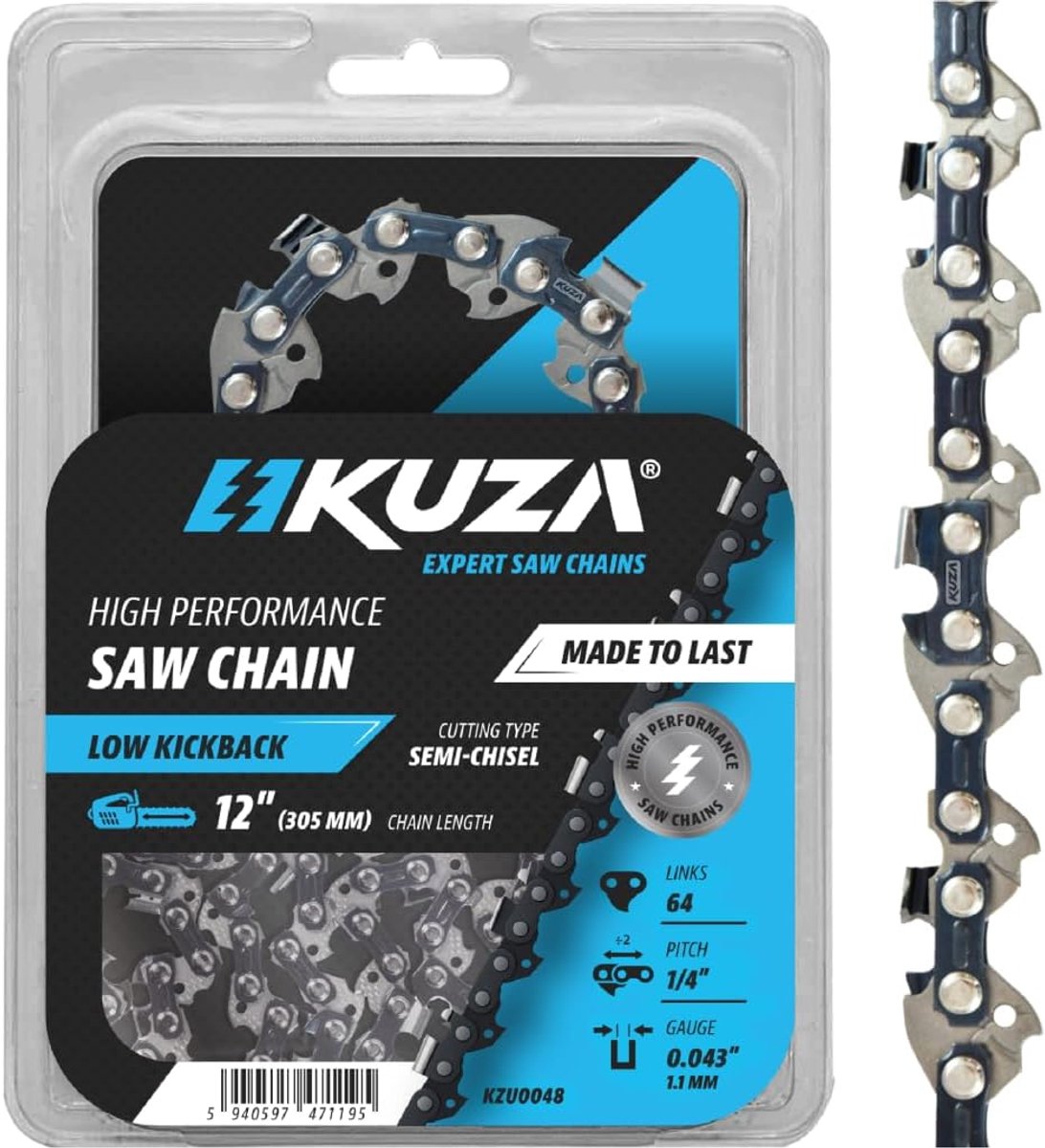 SnelShoppen - Premium 30 cm Kettingzaagketting 12 inch voor Snoeizagen - 1/4" .043" 1.1mm 64 TG - Geschikt voor Diverse STI HL Modellen