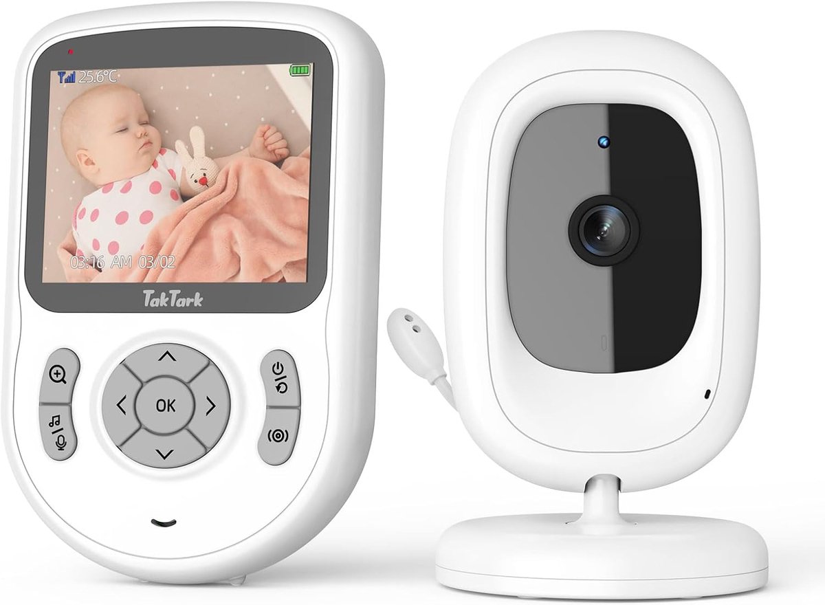 SnelShoppen - Babyfoon met Camera 2,8 Inch - 720p IPS, Camera zonder Wifi, 1000 ft Bereik, 750 mAh Batterij, 2-Weg Gesprek, VOX, 3x Zoom, Nachtzicht,