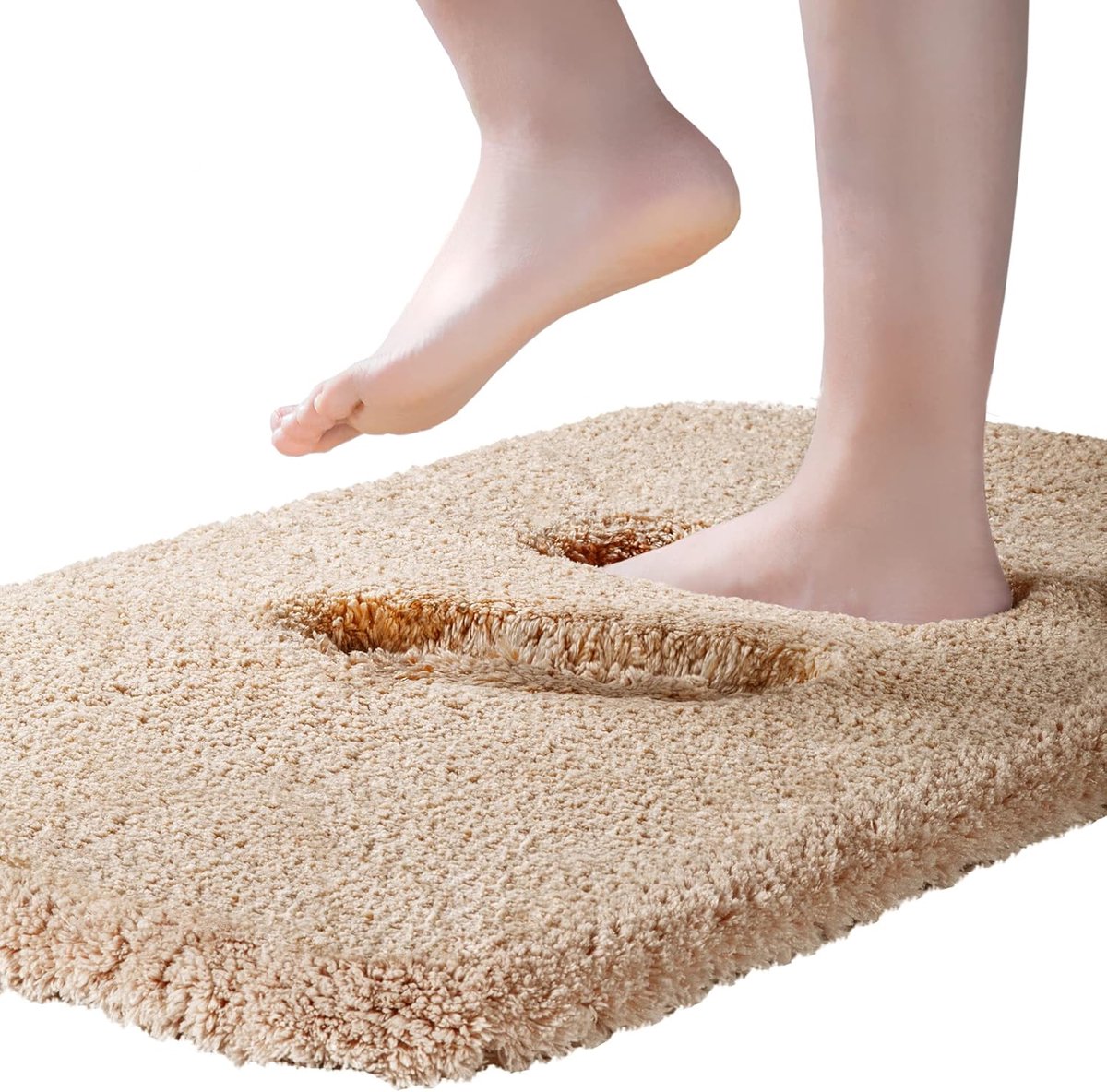 SnelShoppen - Extra Dikke Antislip Badmat - Superzacht Microvezel - 60 x 90 cm - Beige - Zeer Absorberend - Badmat voor Badkamer, Badkuip en Kinderbad