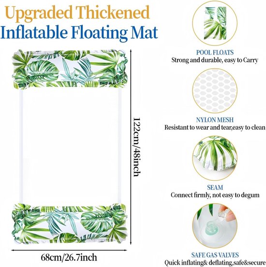 Thijox - Opblaasbare zwemhulp voor zwembad, 4-in-1 zwemhangmat, zwembadspeelgoed voor volwassenen, waterhangmat, matras, zitting, ideaal voor tuin en van Thijox — afbeelding 5