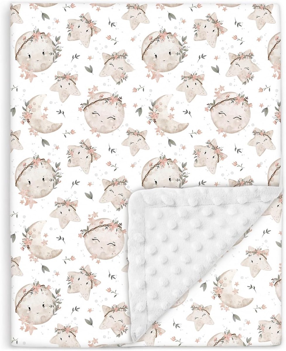 SnelShoppen - Baby Blanket 75x100 Cm - Zachte Minky Katoen Deken Oeko Tex - Ledikant Deken met Polyester Vulling - Baby Swaddle voor Kinderkamer - Wie
